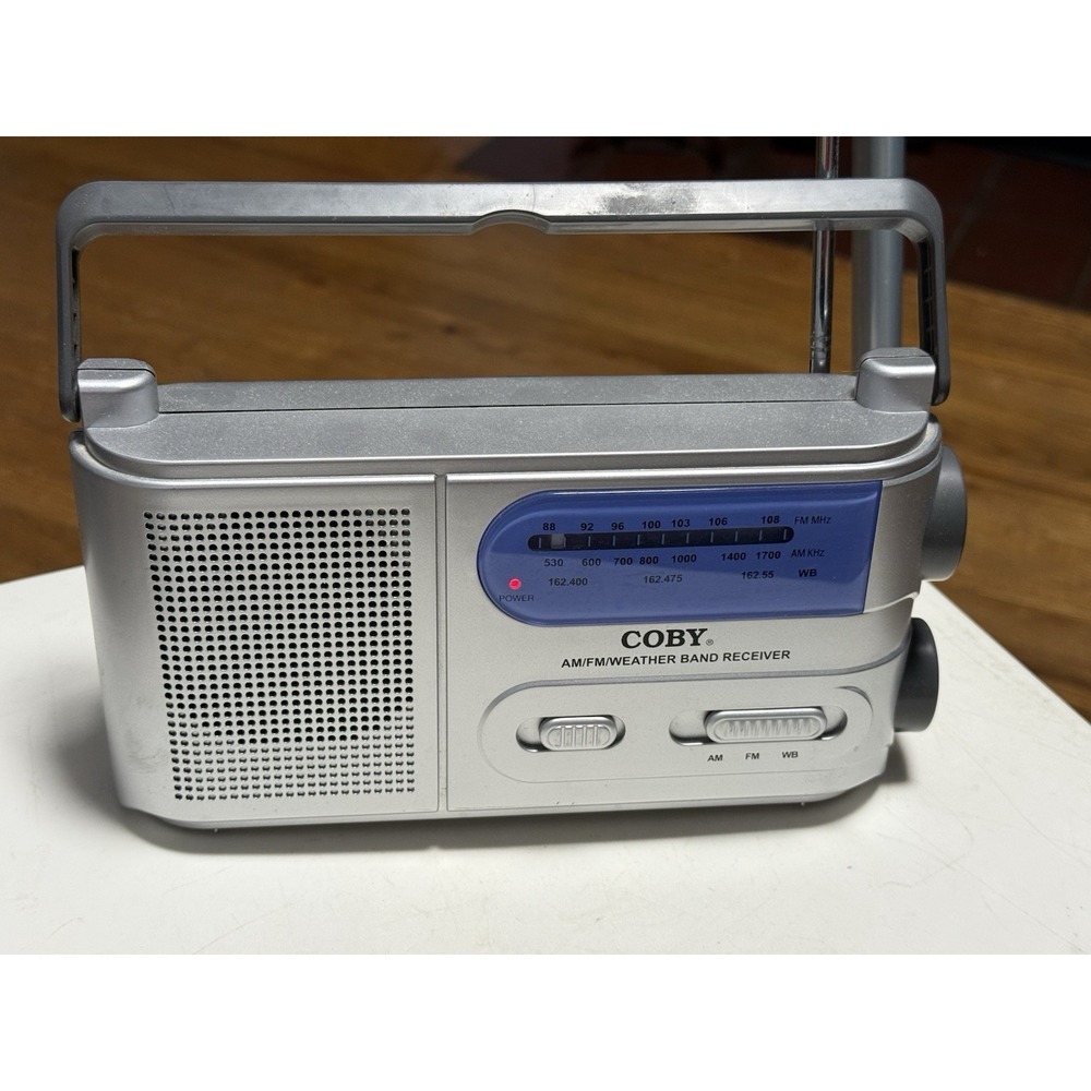 2006 Coby CX-38C Portable AM FM TV / Weather Band Radio , Works Great , Read